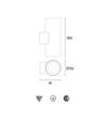 Coco aplique  bidireccional de pared Ø56 mm.blanco tex