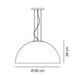 Semi lámpara colgante 60 cm.acrílico blanco