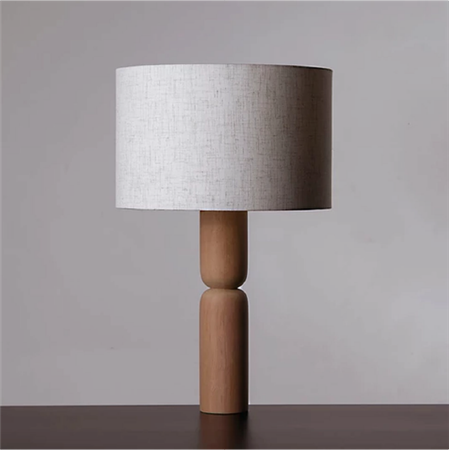 Queen lámpara de mesa madera pantalla lino